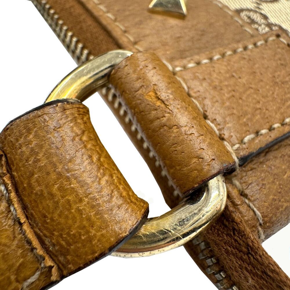 GUCCI GG Canvas Studded Shoulder Bag Leather - Picture 6 of 8